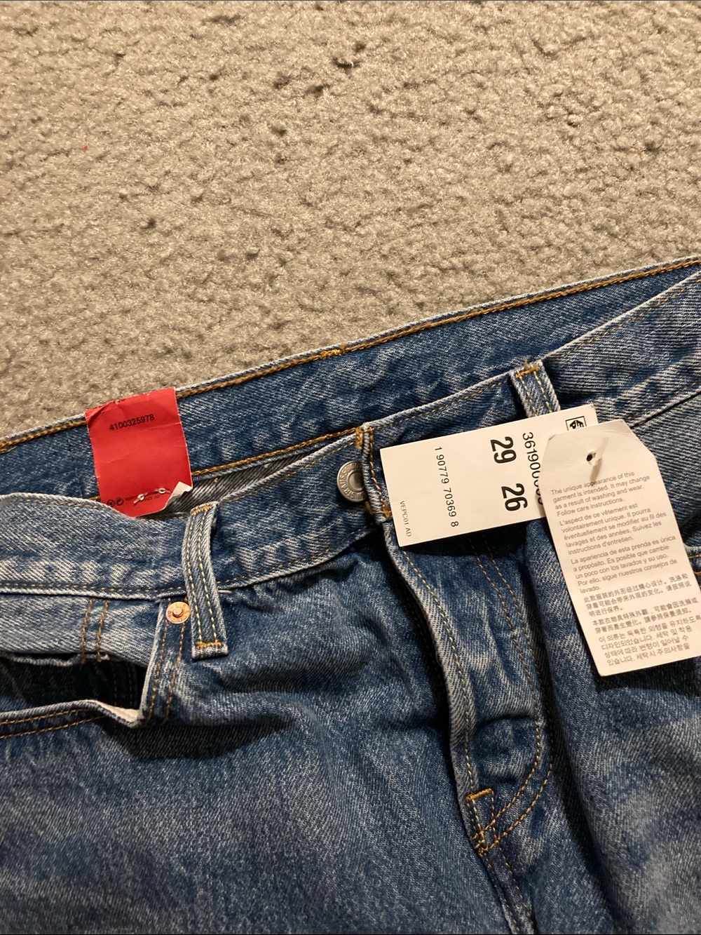 Levi  Embroidered Rose Distressed Women's Jeans - Blue - Picture 4 of 4